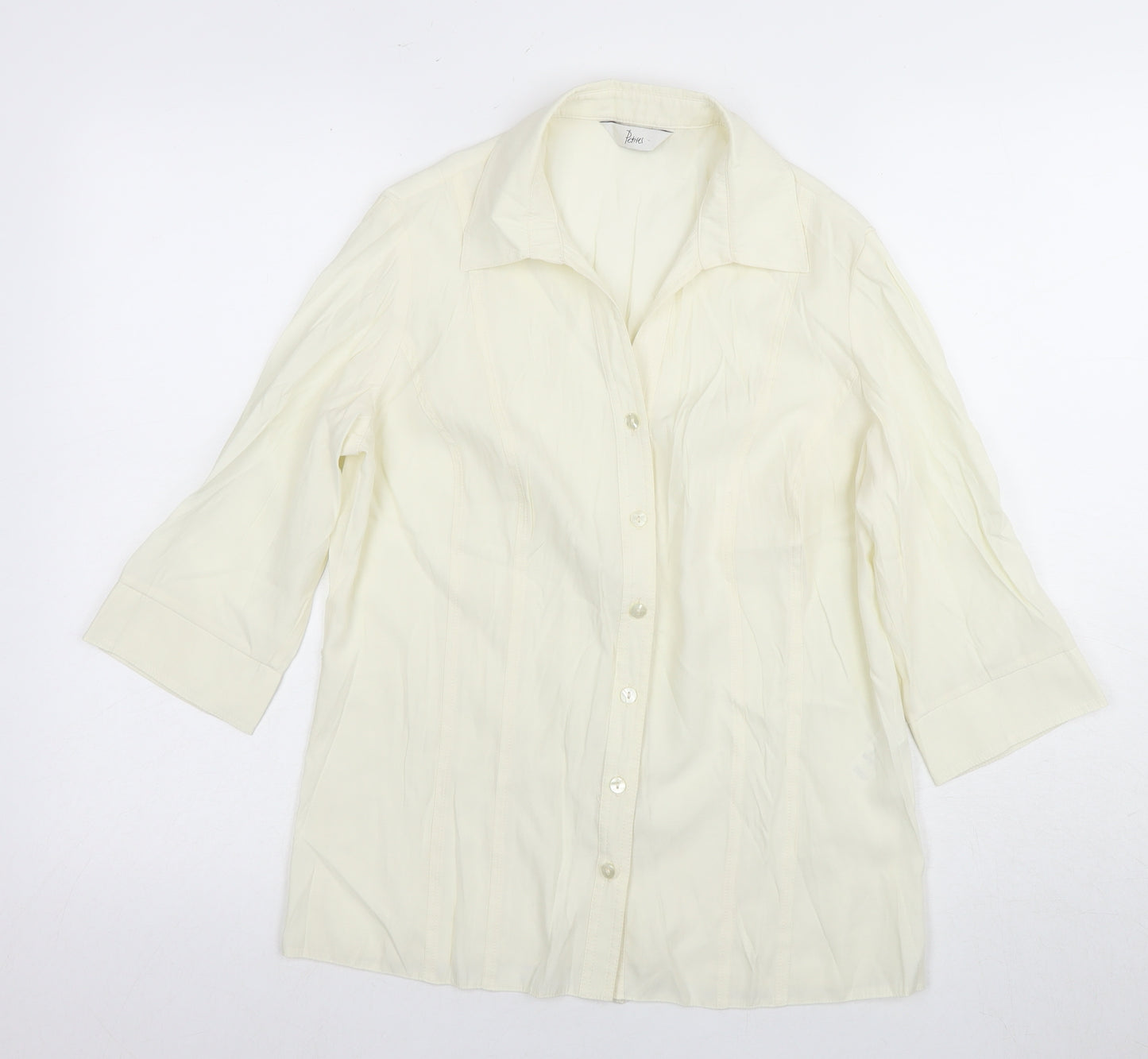 Per Una Women's Ivory Button-Up Top Size 14