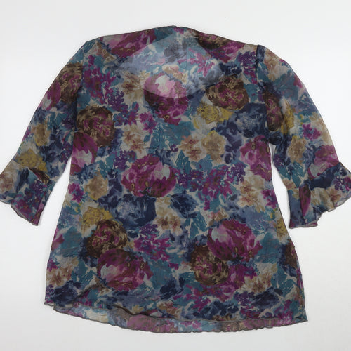 Per Una Women's Multicoloured Floral Blouse Size 12