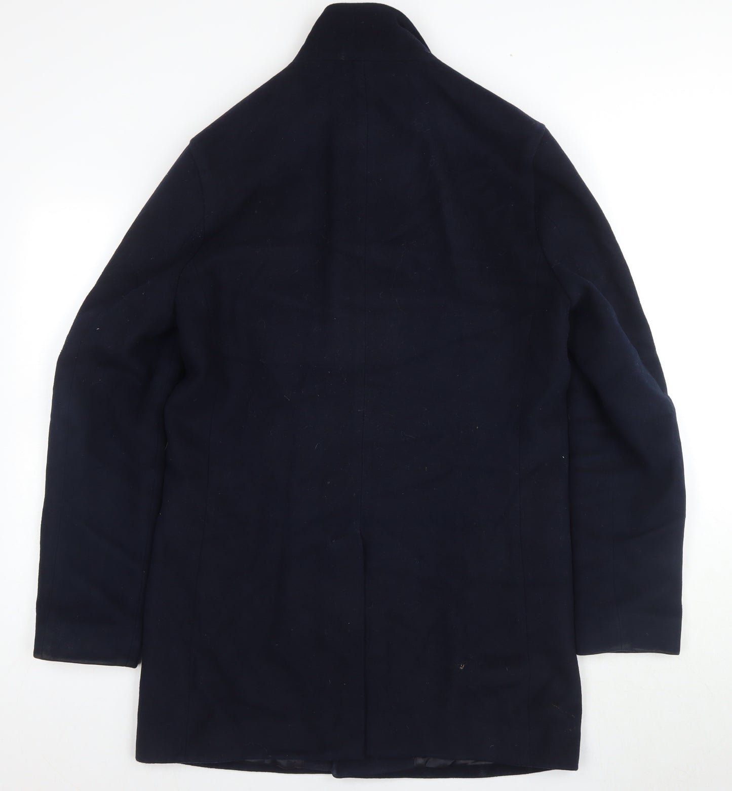 Reiss Men's Blue Wool Blend Coat M Button-Down