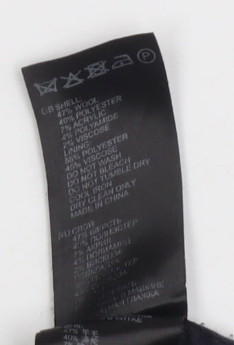 Reiss Men's Blue Wool Blend Coat M Button-Down