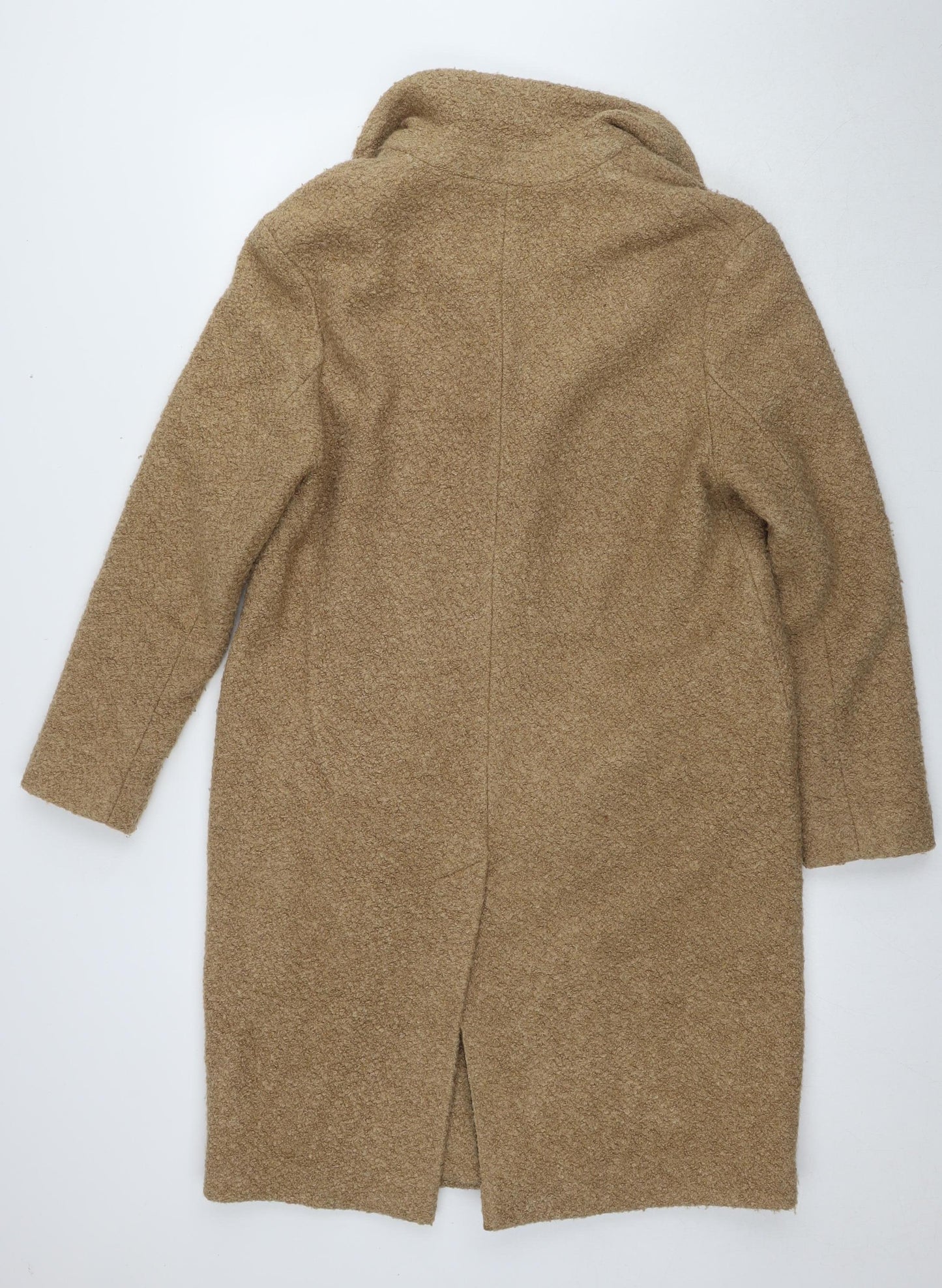 Next Women's Beige Long Overcoat Size 14 Classic Style