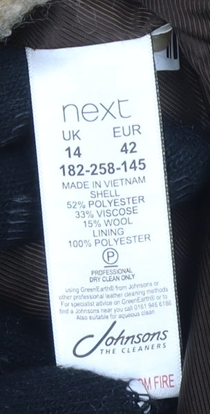 Next Women's Beige Long Overcoat Size 14 Classic Style