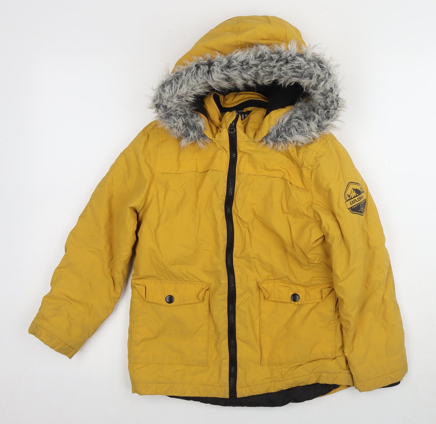 Matalan Boys Yellow Hooded Jacket 7 Years Explorer Theme