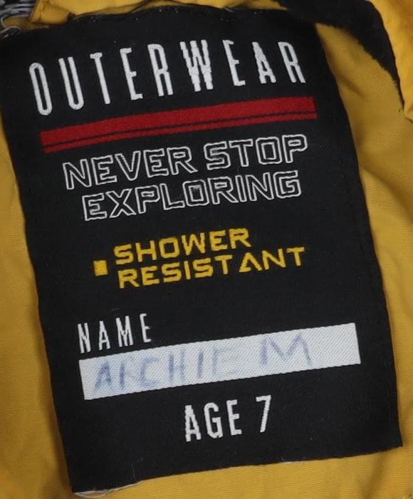 Matalan Boys Yellow Hooded Jacket 7 Years Explorer Theme