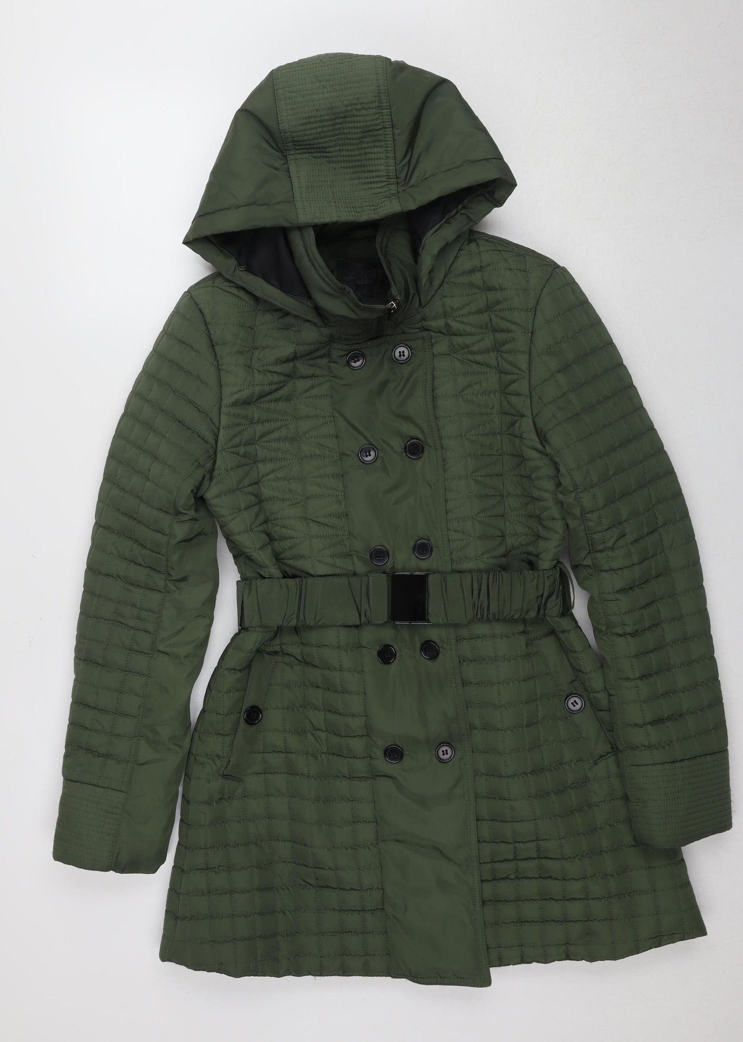 Matalan Women's Green Pea Coat Hooded, Size 12