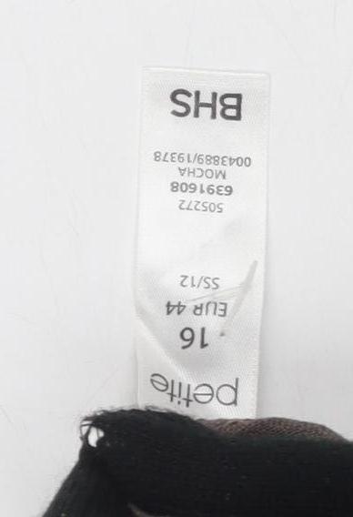 BHS Women's Brown Linen Blend Trousers, Size 16