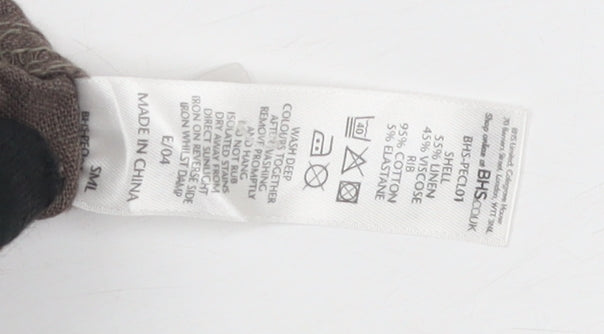 BHS Women's Brown Linen Blend Trousers, Size 16