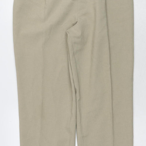 Marks and Spencer Women's Beige Straight Trousers Size 14