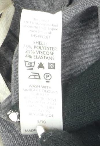 Marks and Spencer Grey Petites Straight Trousers, Size 14