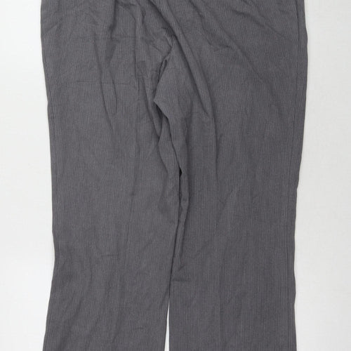 Marks and Spencer Grey Straight-Leg Trousers, Size 14