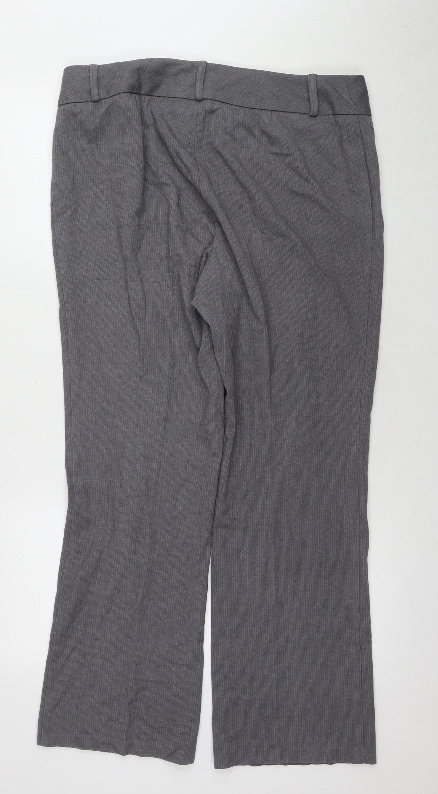 Marks and Spencer Grey Straight-Leg Trousers, Size 14