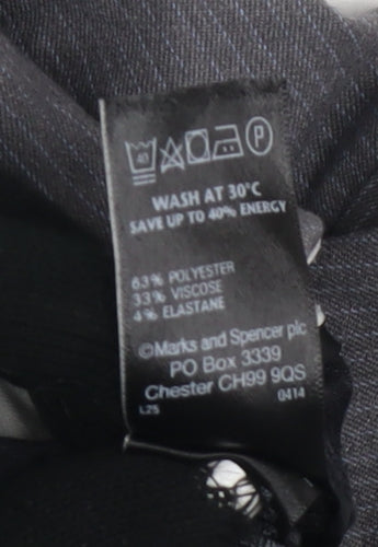 Marks and Spencer Grey Straight-Leg Trousers, Size 14