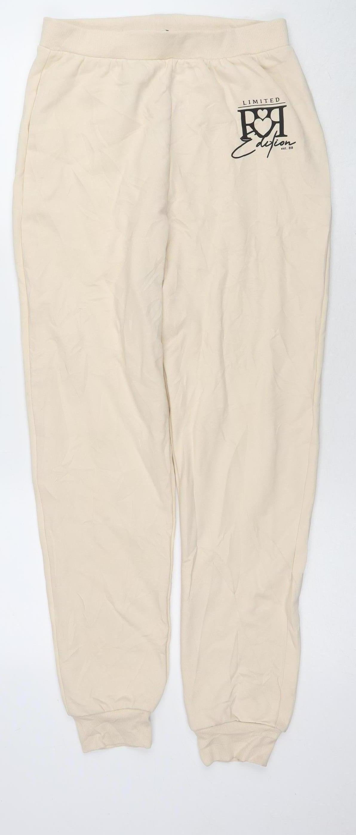 River Island Girls Beige Joggers, Size 14, Cotton Comfort