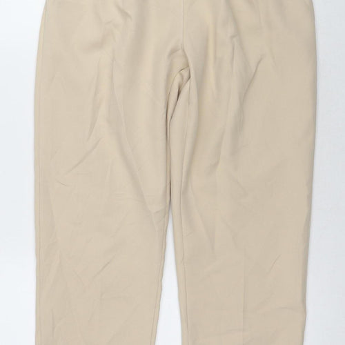 Made in Italy Beige Women's Trousers L with Elastic Waist