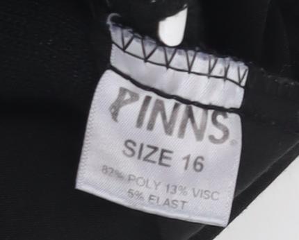 PINNS Women's Black Regular Trousers Size 16