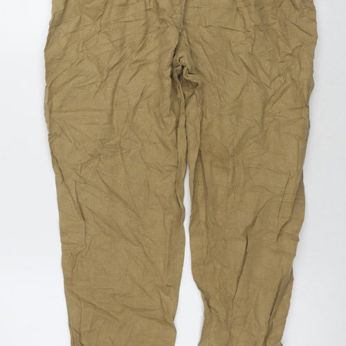 New Look Women's Beige Linen Trousers Size 12