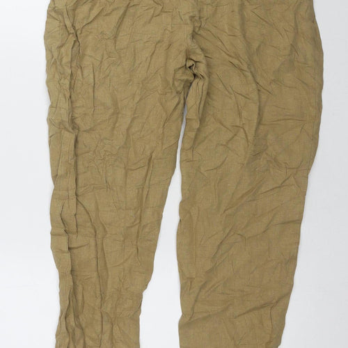 New Look Women's Beige Linen Trousers Size 12