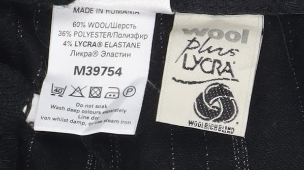 Next Womens Black Wide-Leg Striped Trousers Size 8