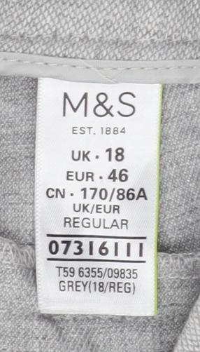 Marks and Spencer Women's Grey Trousers UK 18
