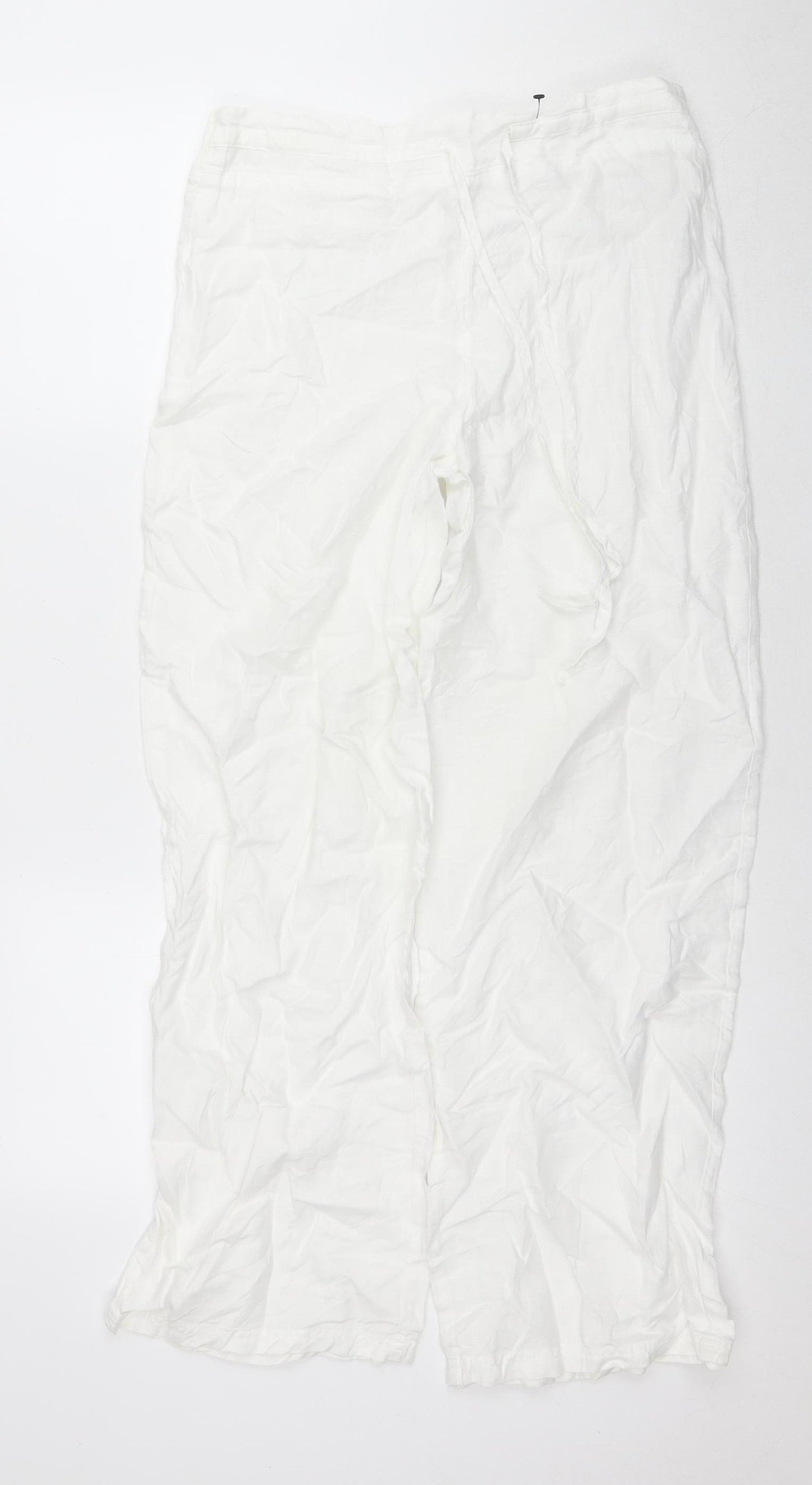 Marks & Spencer Women's White Linen Trousers Size 10