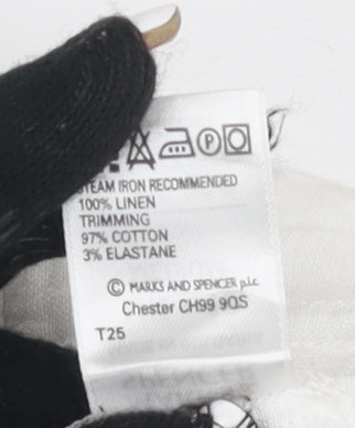 Marks & Spencer Women's White Linen Trousers Size 10