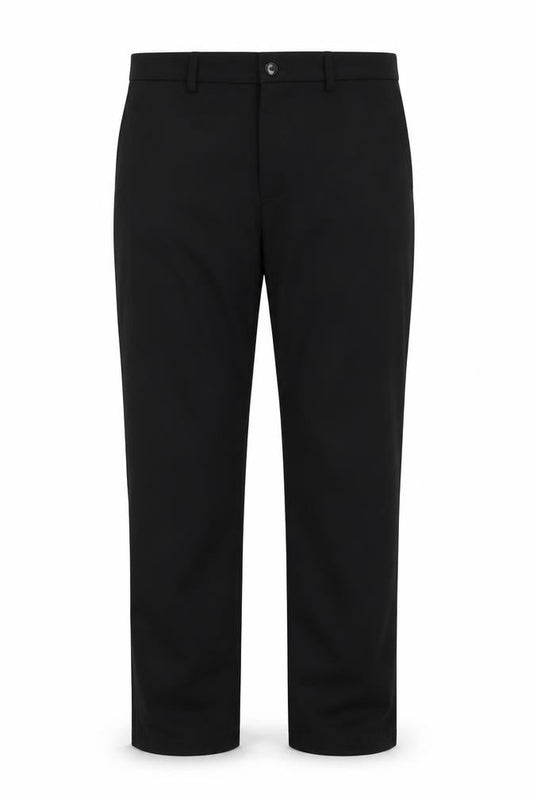 Front view of PANTS Men's Black Dress Pants, size L, Polyester Blend