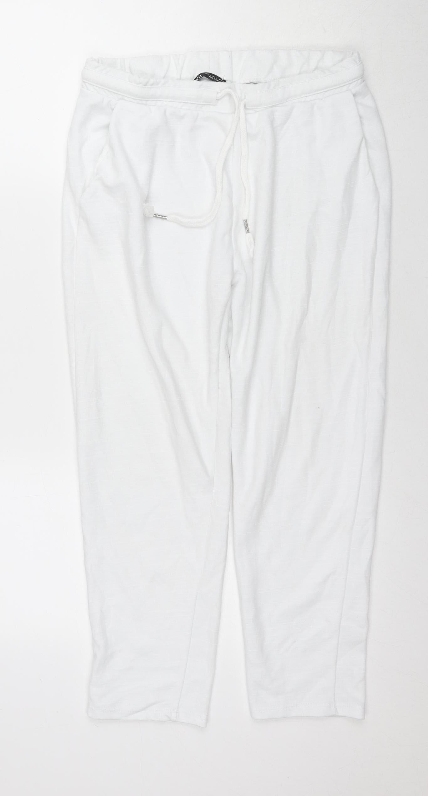 Zara Women's White Jogger Trousers M