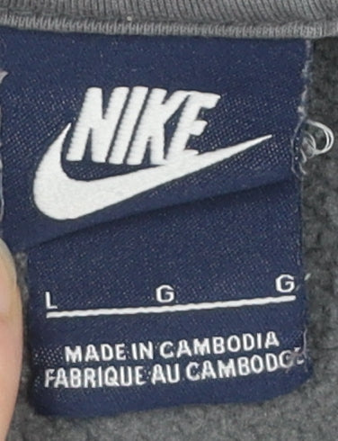 Nike Men's Grey Pullover Hoodie, Regular Fit, Size L