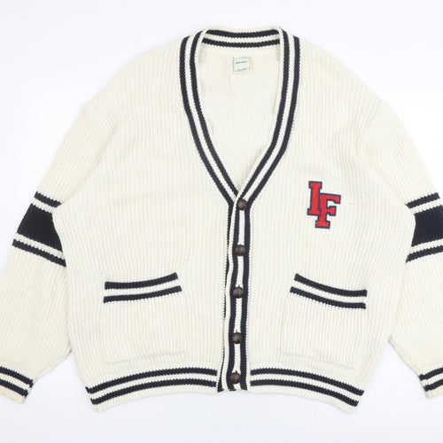 iets frans... Unisex Ivory Medium Cardigan Logo