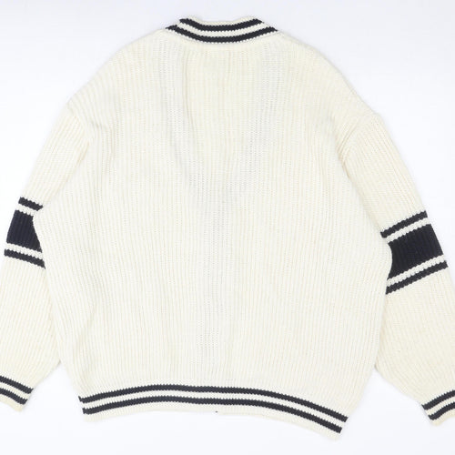 iets frans... Unisex Ivory Medium Cardigan Logo