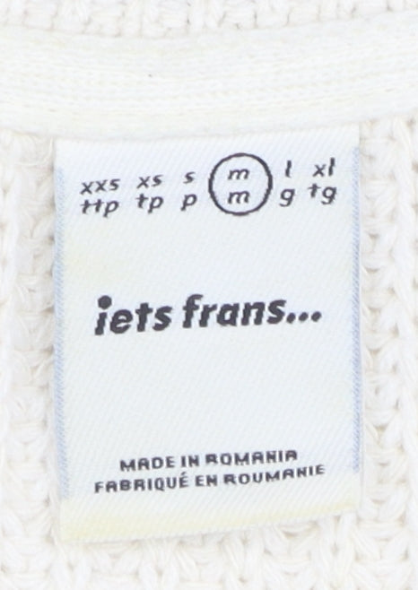 iets frans... Unisex Ivory Medium Cardigan Logo