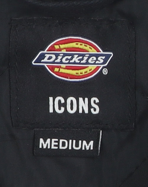 Dickies Men's Black Bomber Jacket Medium Icons