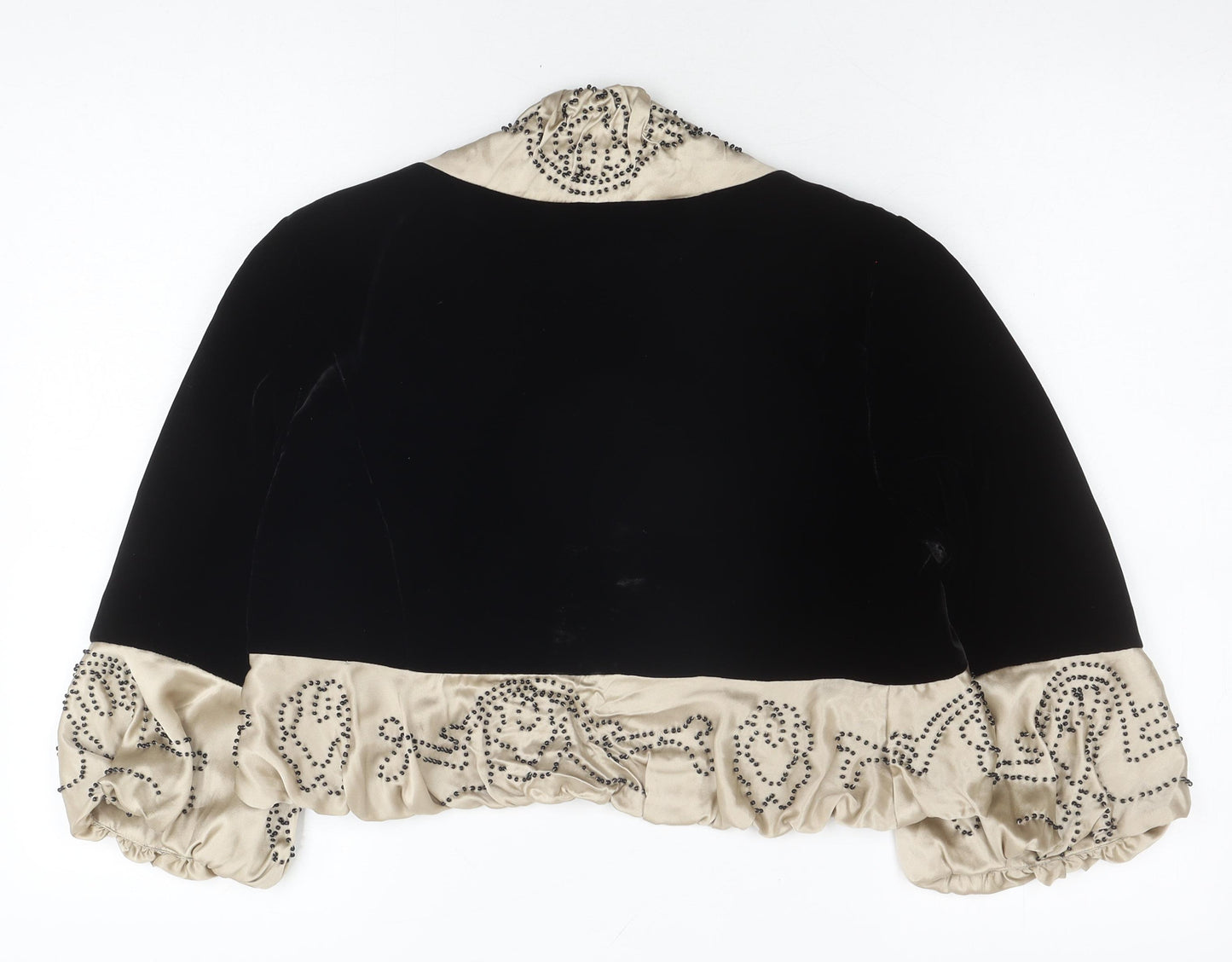 Michel Ambers Women's Black Ivory Beaded Cropped Jacket