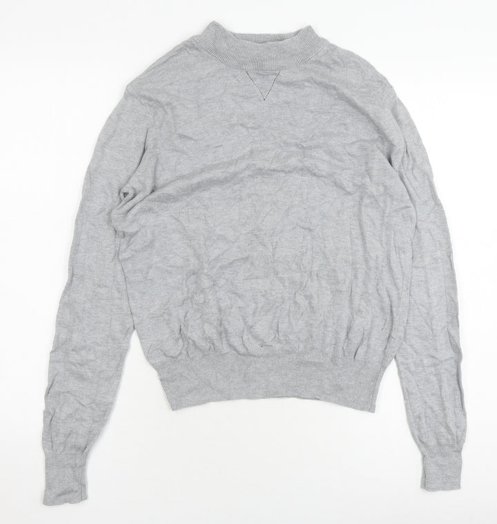 Warehouse Women's Grey Mock Neck Jumper Size 12