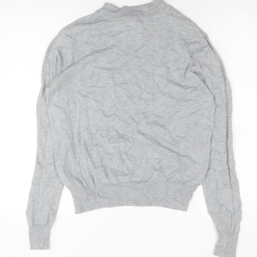 Warehouse Women's Grey Mock Neck Jumper Size 12