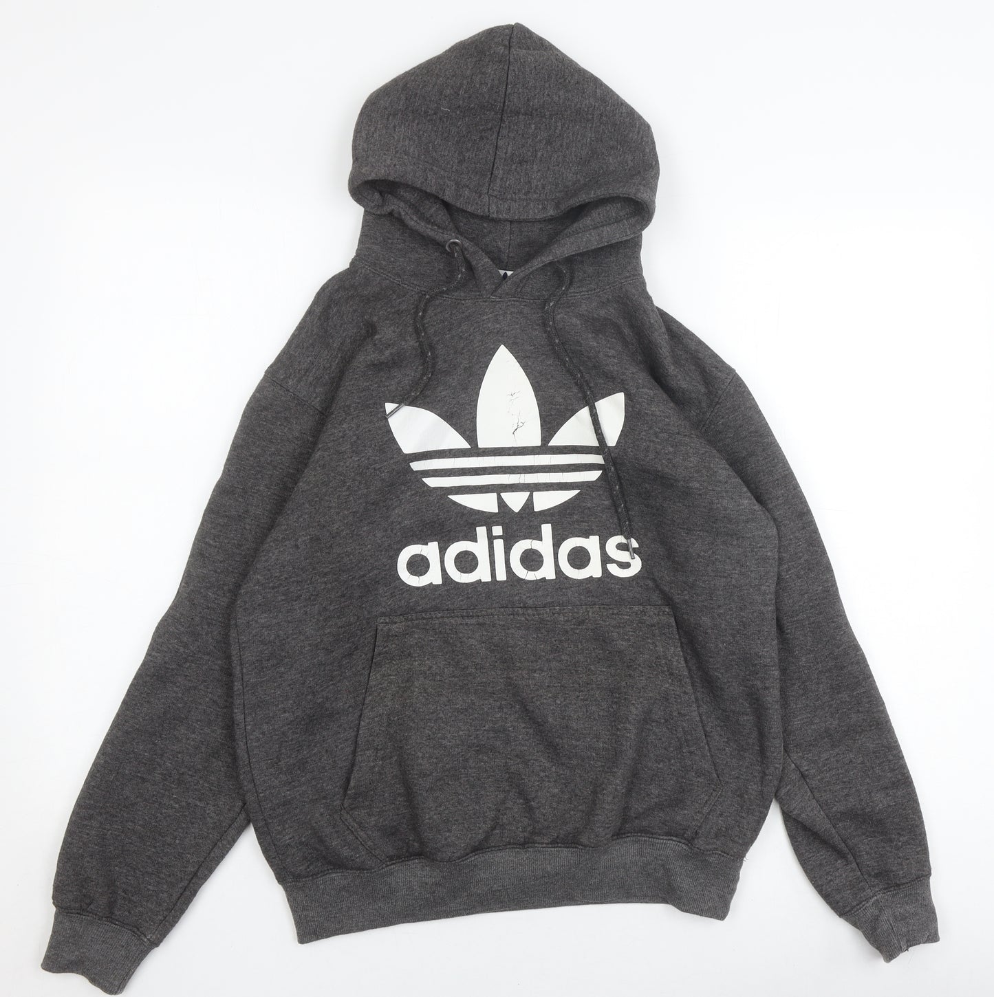 Adidas Men's Grey Pullover Hoodie Small