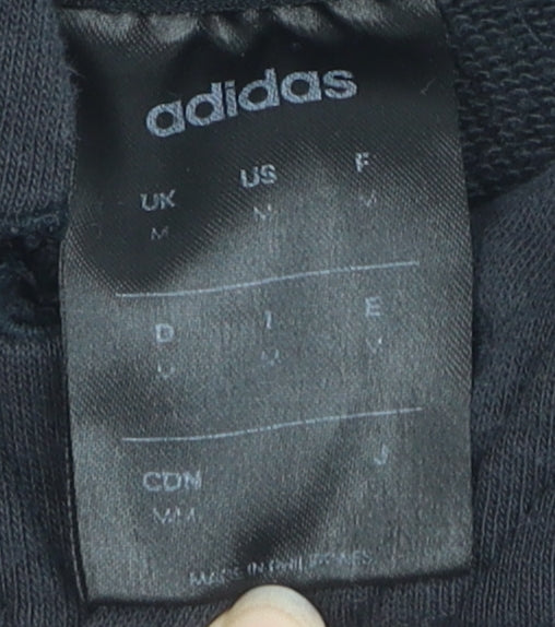 Adidas Unisex Black Hoodie, Medium, Fleece Pullover