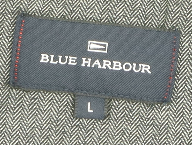 Marks and Spencer Men's Navy Long Sleeve Button-Up