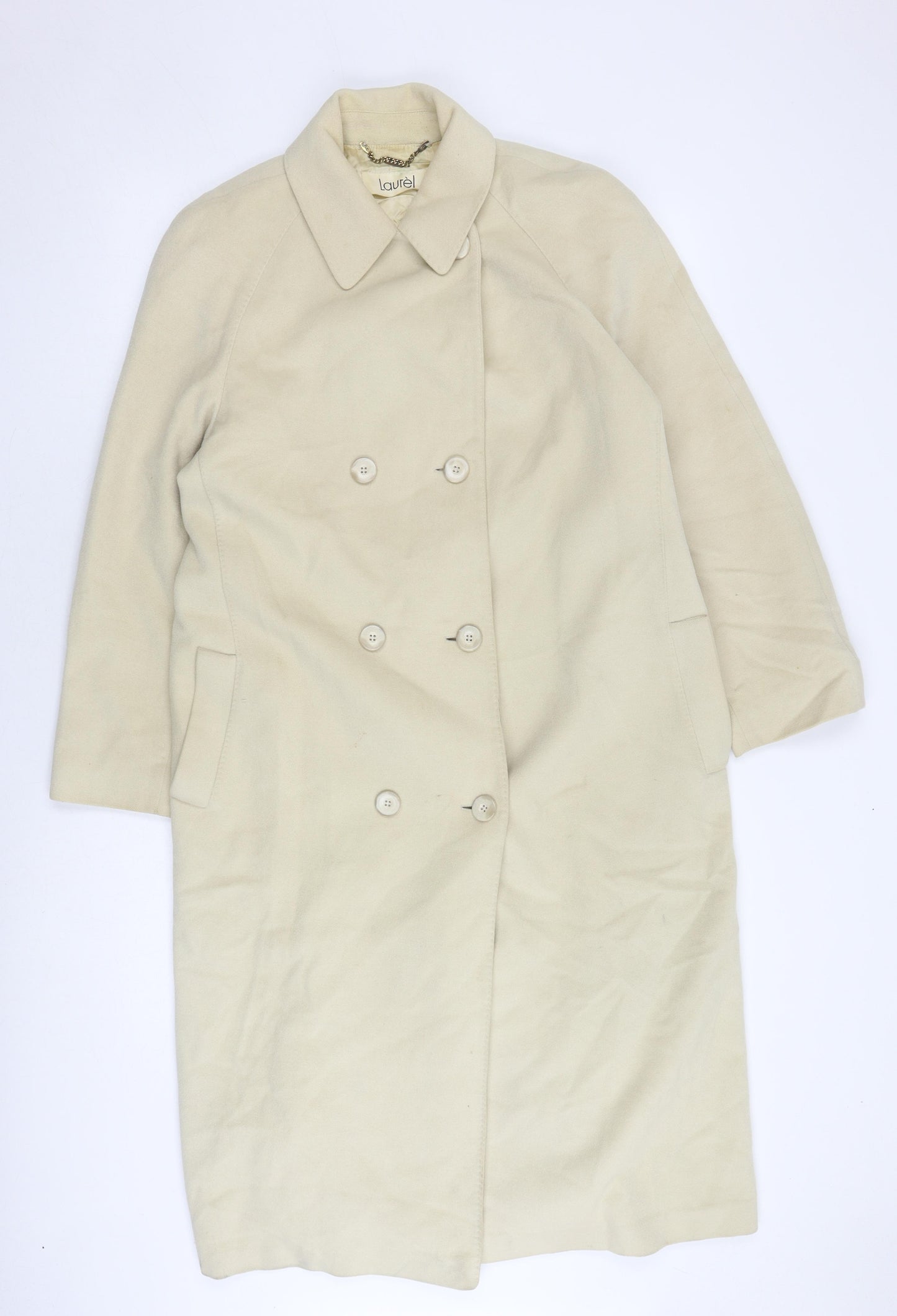 Laurèl Women's Beige Wool Cashmere Pea Coat Size 6