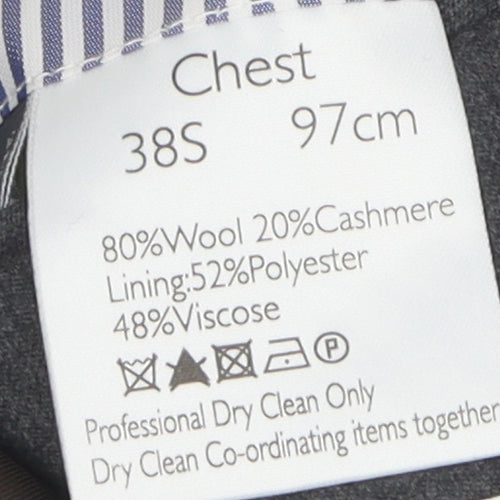 John Lewis Men's Grey 38S Wool Cashmere Blazer