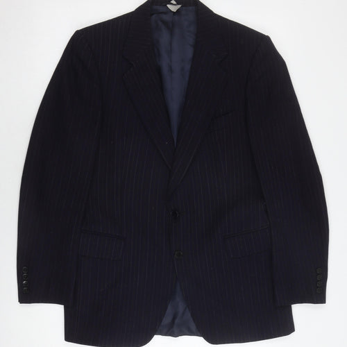 St Michael Men's Black Striped Wool Blazer 37-38R