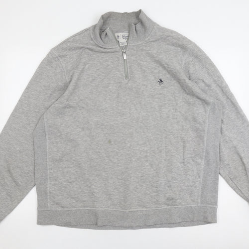 Original Penguin Men's Grey 2XL 1/2 Zip Sweatshirt