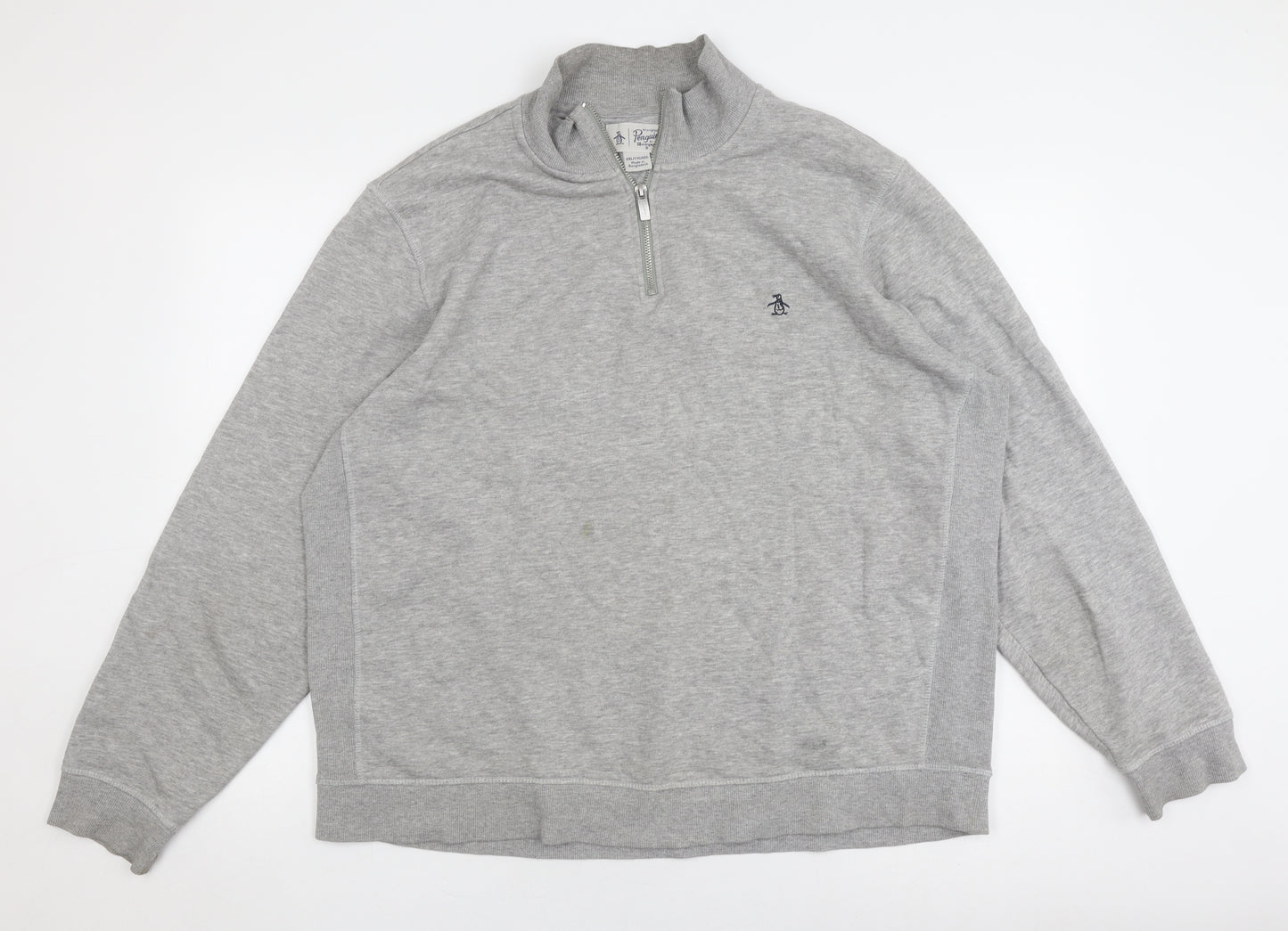 Original Penguin Men's Grey 2XL 1/2 Zip Sweatshirt