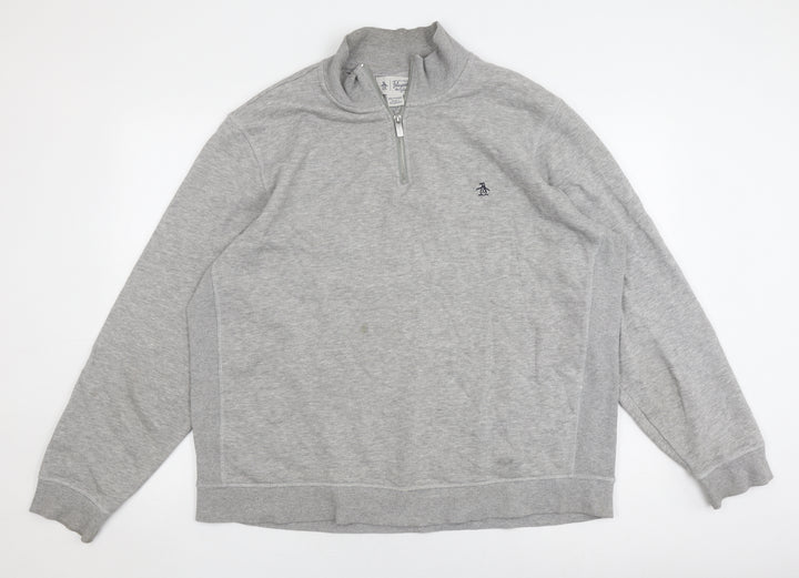 Original Penguin Men's Grey 2XL 1/2 Zip Sweatshirt