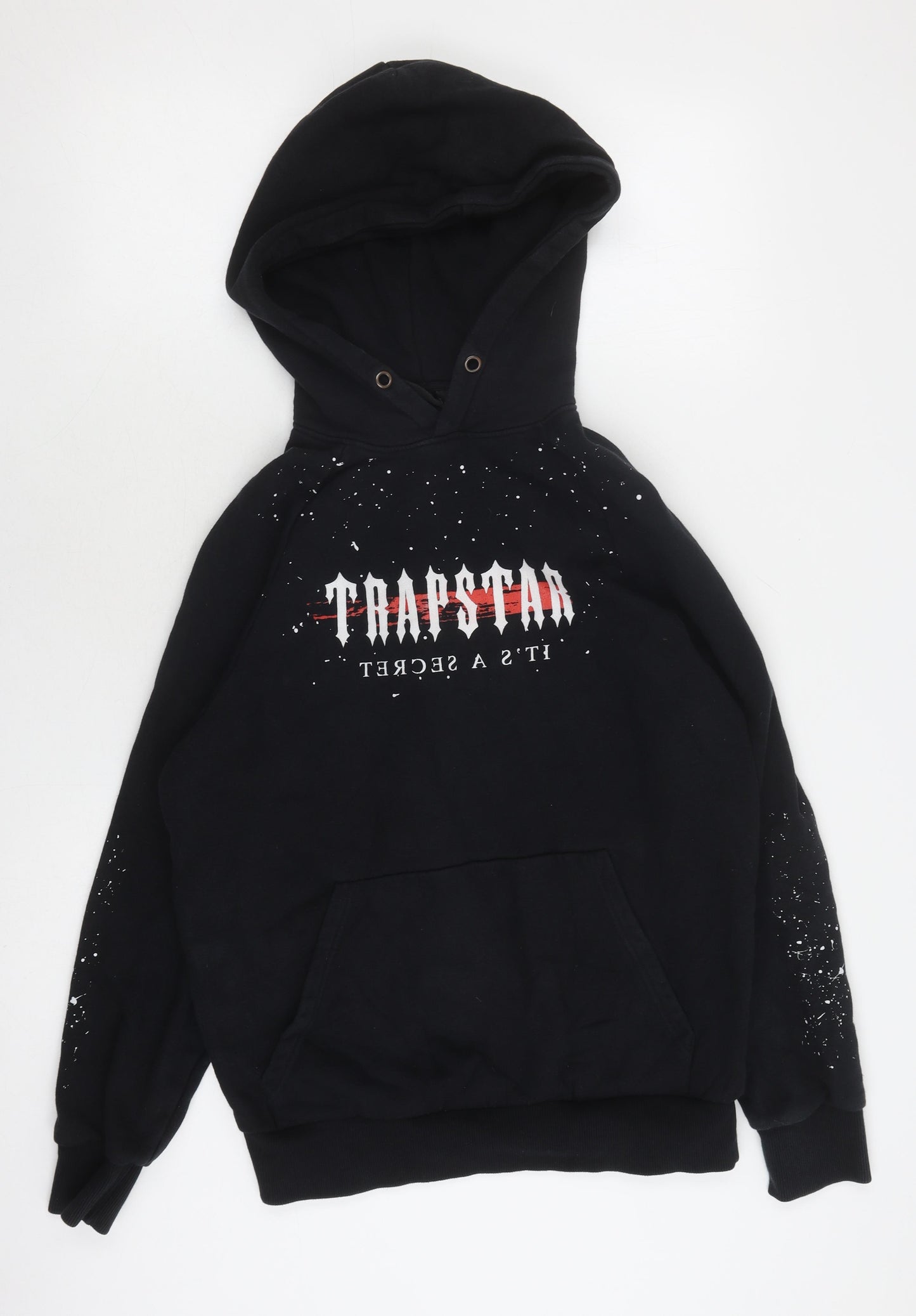 Trapstar Men's Black Pullover Hoodie, Size S
