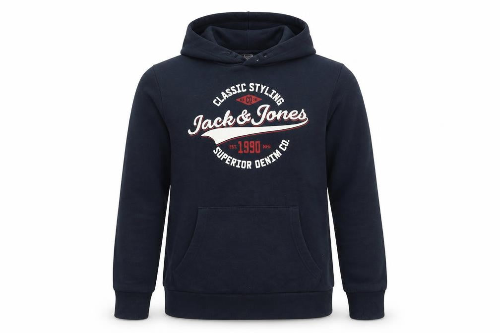 Jack & Jones Boys Blue Hoodie, Size 164, Pullover Style