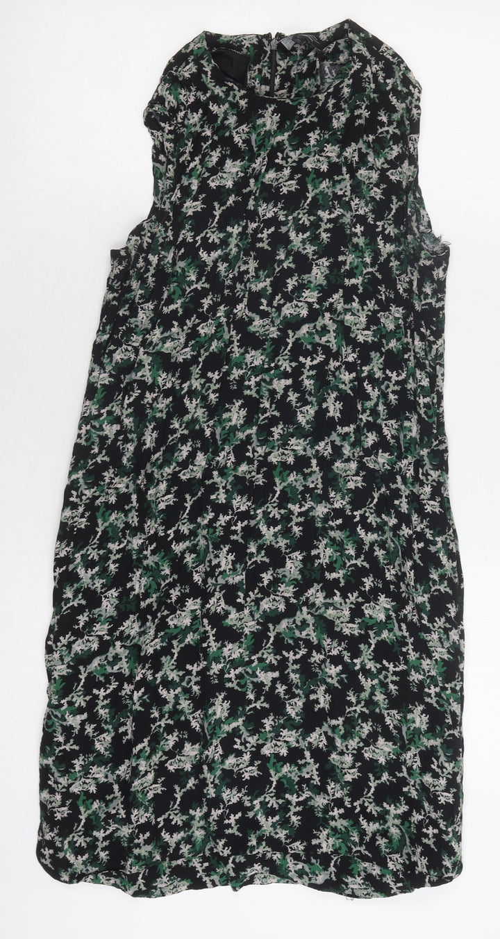 & Other Stories Women's Floral Black Shift Dress 12