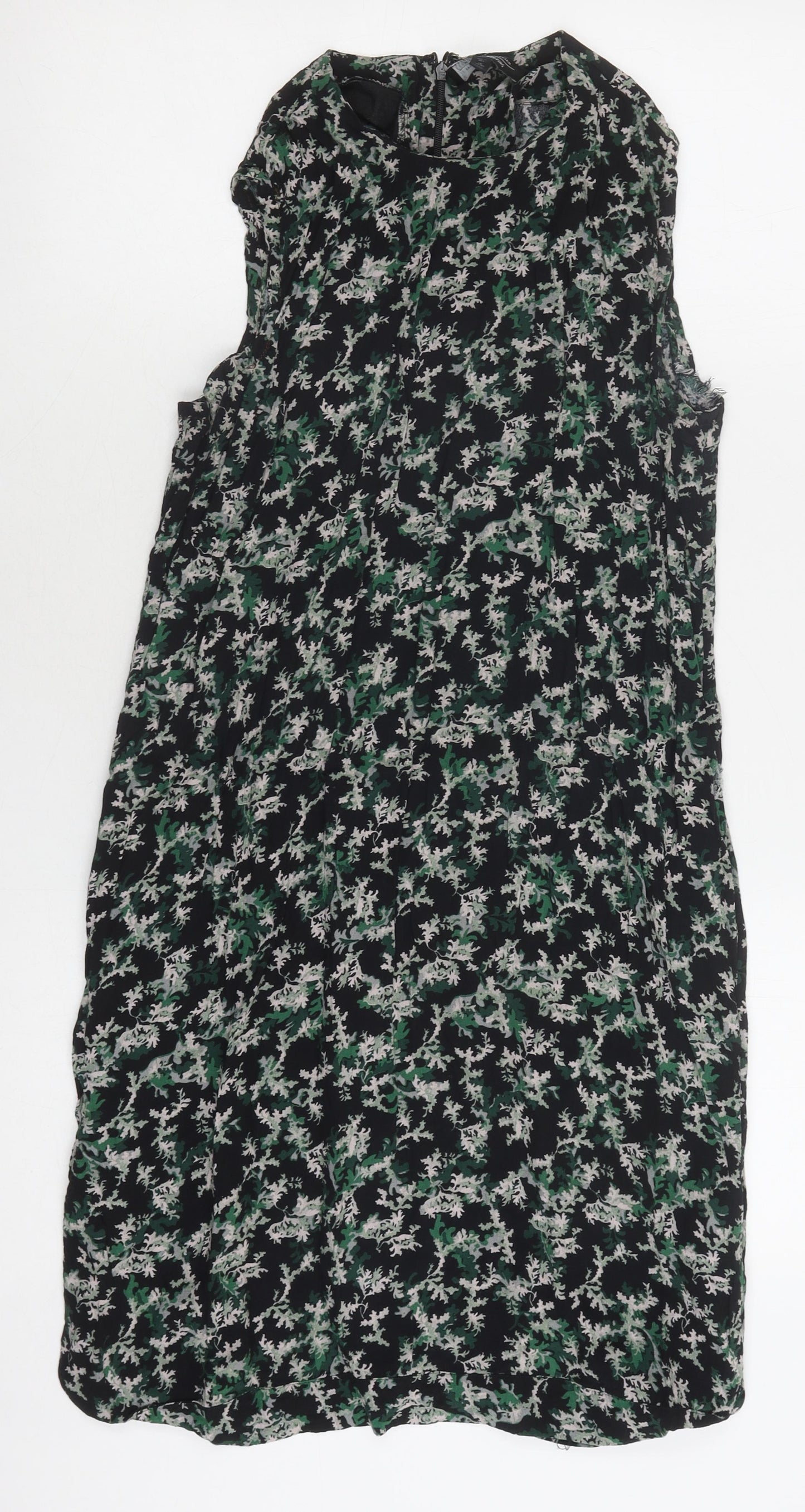 & Other Stories Women's Floral Black Shift Dress 12
