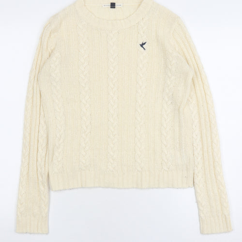 Blonde + Blonde Women’s Ivory Cable Pullover Jumper Size 10