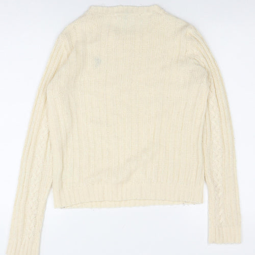 Blonde + Blonde Women’s Ivory Cable Pullover Jumper Size 10